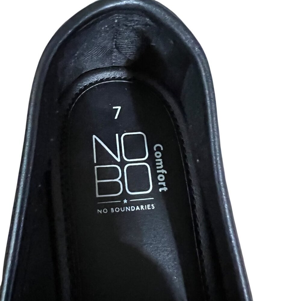 Womens No Boundaries Black Chunky Loafers With Silver Chain Detail Size 7 - Picture 2 of 8
